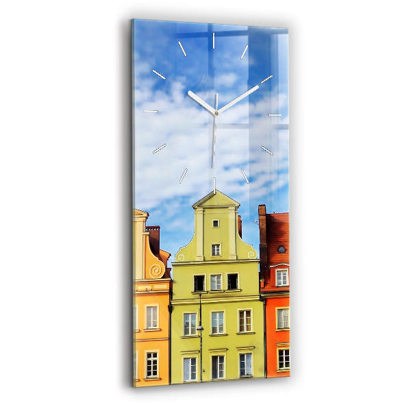 Ceas vertical de perete din sticlă decorativ Wrocław - Orașul Vechi