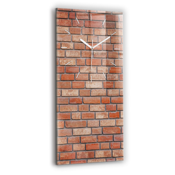 Ceas vertical de perete din sticlă decorativ Zid de cărămidă