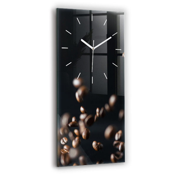 Ceas vertical de perete din sticlă decorativ boabe de cafea
