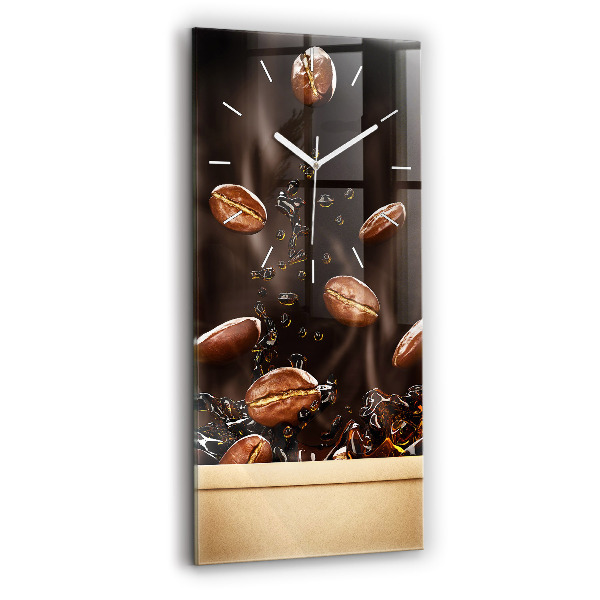 Ceas din sticlă dreptunghiular vertical decorativ Cafea fierbinte