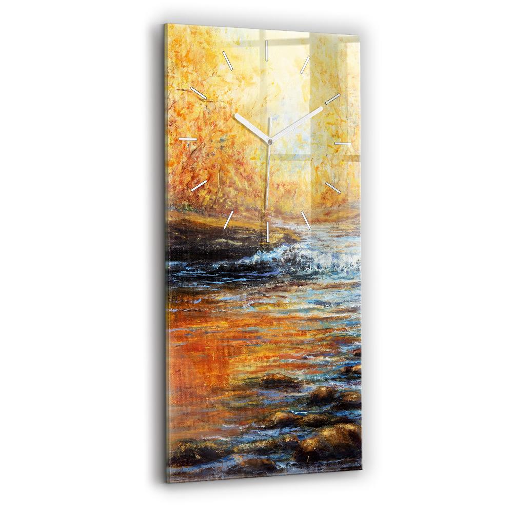 Ceas vertical de perete din sticlă decorativ Artă artistică