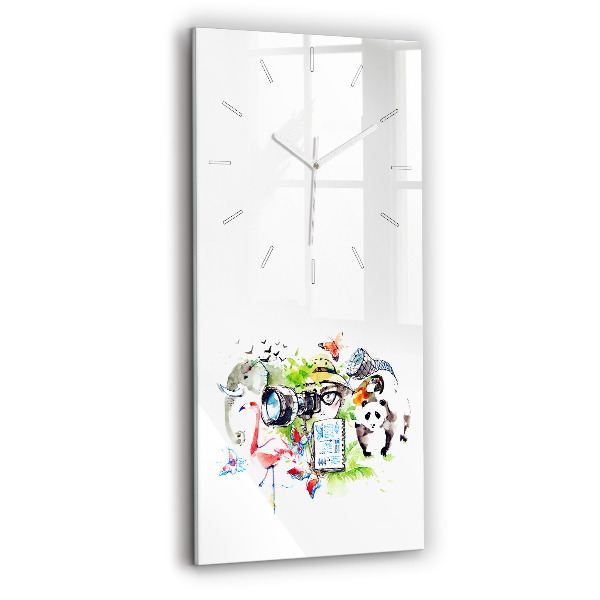 Ceas vertical de perete din sticlă decorativ Zoolog