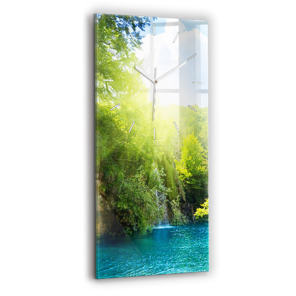 Ceas vertical de perete din sticlă decorativ Peisaj lagunar