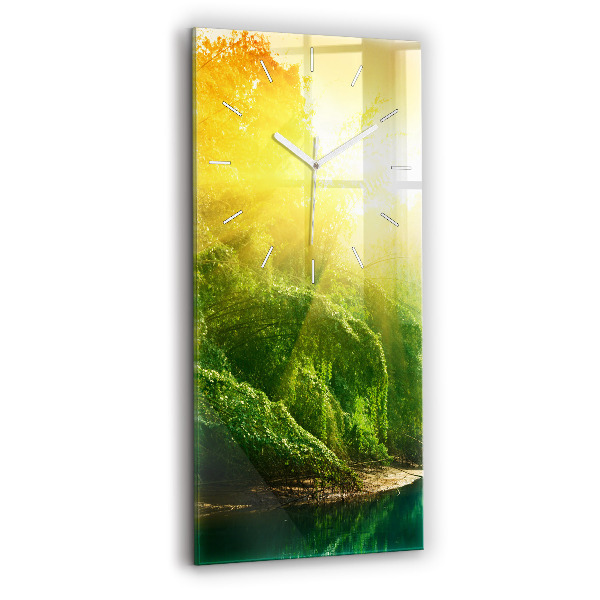 Ceas vertical de perete din sticlă decorativ Natură pașnică