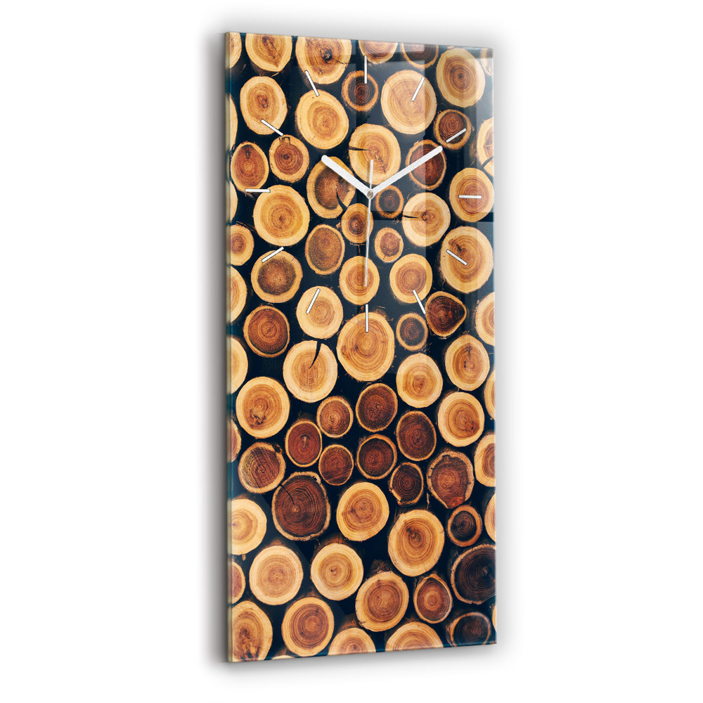 Ceas vertical de perete din sticlă decorativ Lemn