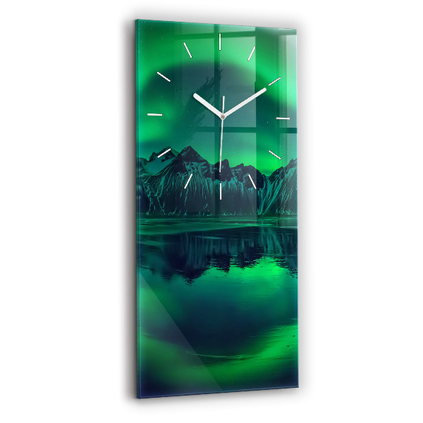 Ceas din sticlă dreptunghiular vertical decorativ Aurora boreală