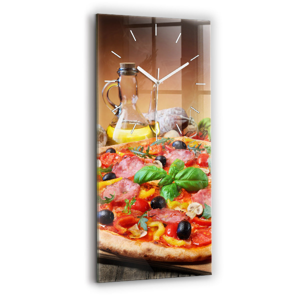 Ceas din sticlă dreptunghiular vertical decorativ Inima culinară a Italiei