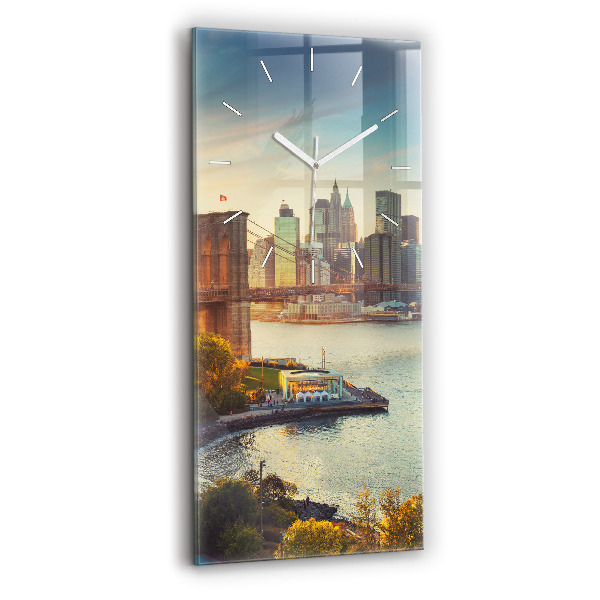 Ceas vertical de perete din sticlă decorativ New York Manhattan