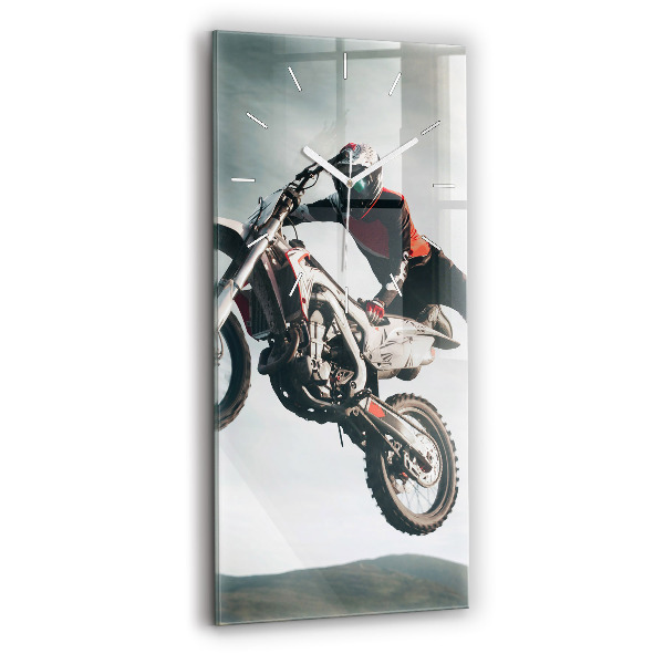 Ceas din sticlă dreptunghiular vertical decorativ Adrenalină în stil motor