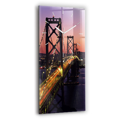 Ceas vertical de perete din sticlă decorativ Apus de soare în SUA