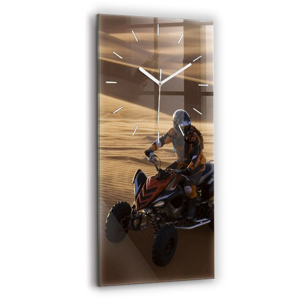 Ceas vertical de perete din sticlă decorativ Quad în deșert