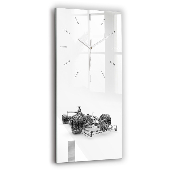 Ceas vertical de perete din sticlă decorativ Designul mașinilor de F1