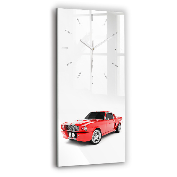 Ceas din sticlă dreptunghiular vertical decorativ Mașină sport