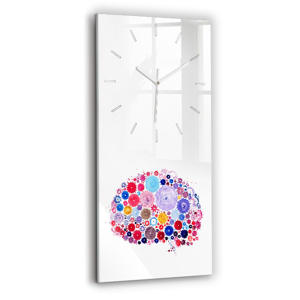 Ceas vertical de perete din sticlă decorativ Ilustrație abstractă colorată