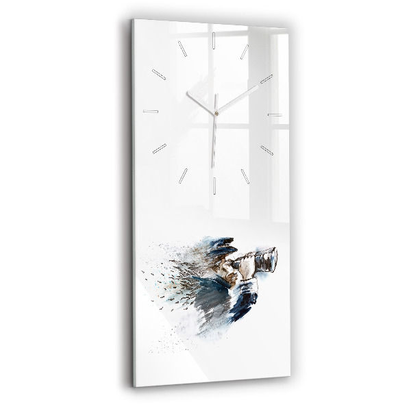 Ceas vertical de perete din sticlă decorativ Căpitan cu binoclu