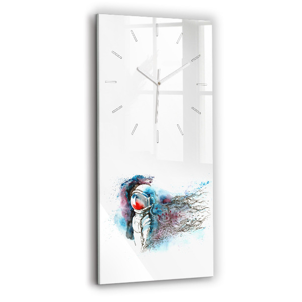 Ceas din sticlă dreptunghiular vertical decorativ Abstracție astronaută