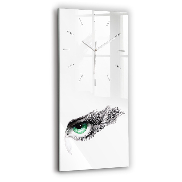 Ceas din sticlă dreptunghiular vertical decorativ Abstracția ochiului uman