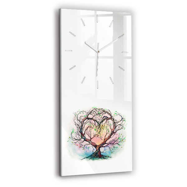 Ceas din sticlă dreptunghiular vertical decorativ Copacul, inima naturii