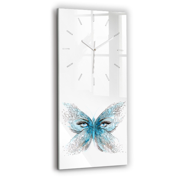 Ceas din sticlă dreptunghiular vertical decorativ Față de fluture
