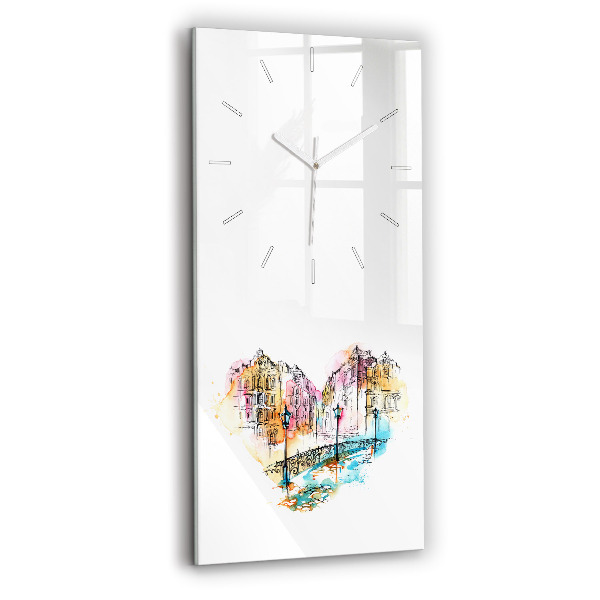Ceas din sticlă dreptunghiular vertical decorativ Arhitectură pictată