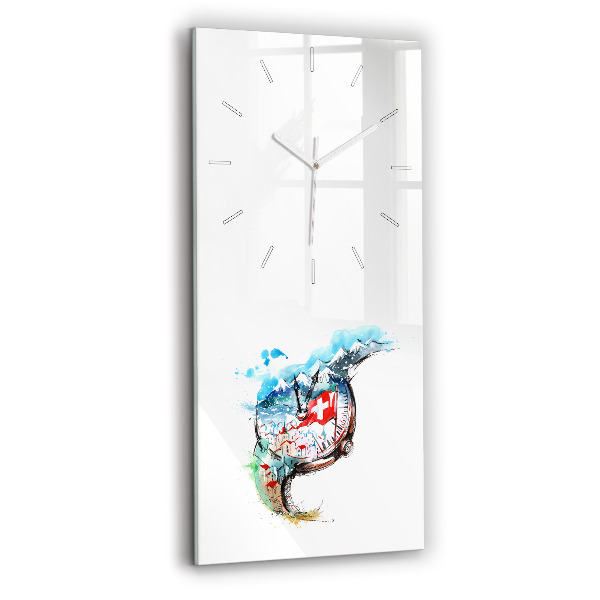 Ceas vertical de perete din sticlă decorativ ceas elvețian