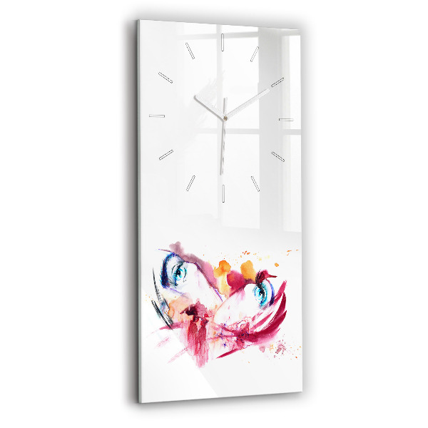 Ceas vertical de perete din sticlă decorativ Cuplu romantic