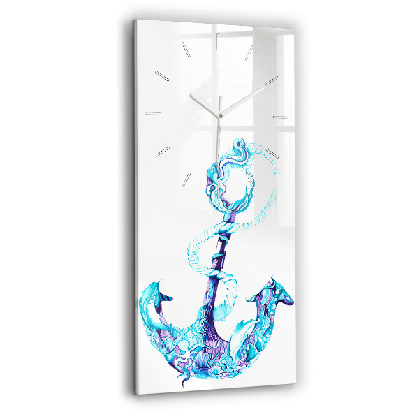 Ceas din sticlă dreptunghiular vertical decorativ Ancoră de mare