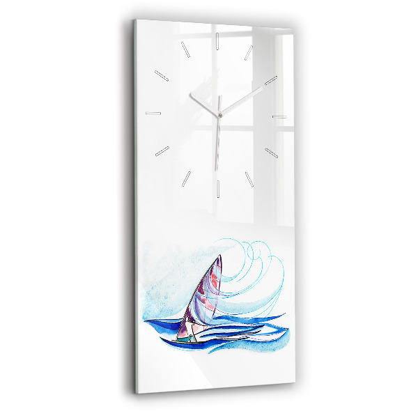 Ceas vertical de perete din sticlă decorativ Placă de surf