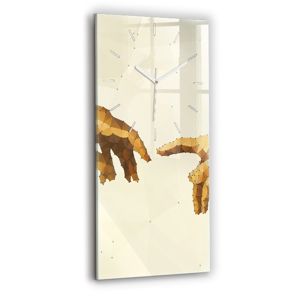 Ceas vertical de perete din sticlă decorativ Crearea lui Adam