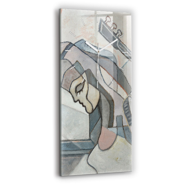 Ceas din sticlă dreptunghiular vertical decorativ Pictură abstractă