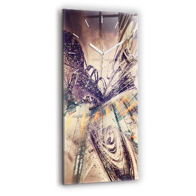 Ceas vertical de perete din sticlă decorativ Mecanism abstract