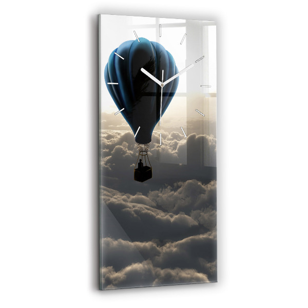 Ceas vertical de perete din sticlă decorativ Balon pe cer