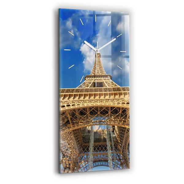 Ceas din sticlă dreptunghiular vertical decorativ Turnul Eiffel din Franța