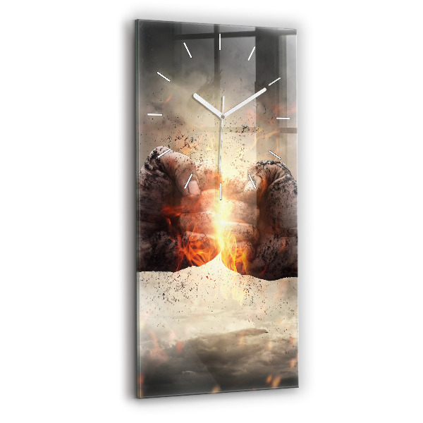 Ceas din sticlă dreptunghiular vertical decorativ Putere Putere Pumni