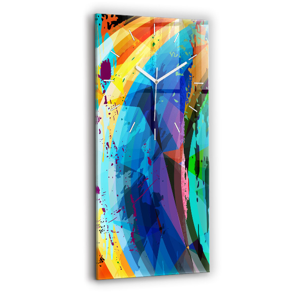 Ceas vertical de perete din sticlă decorativ Fundal abstract