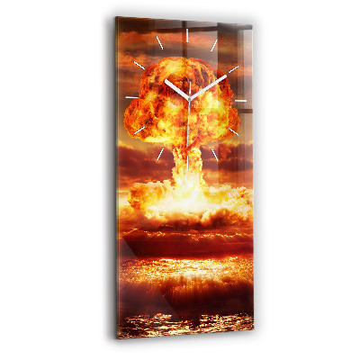 Ceas din sticlă dreptunghiular vertical decorativ Explozia bombei atomice