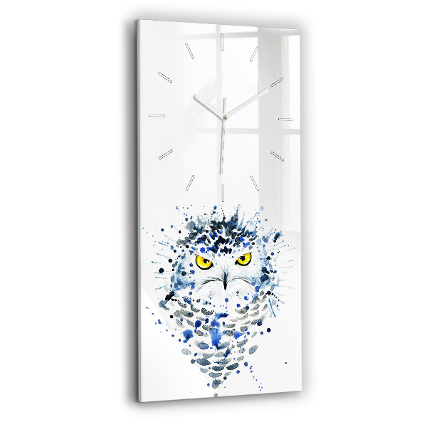 Ceas din sticlă dreptunghiular vertical decorativ Aspect de bufniță