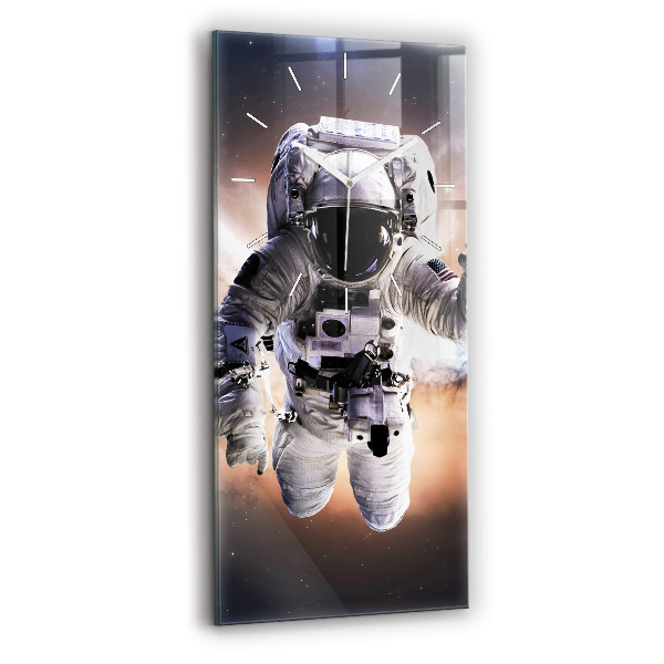 Ceas din sticlă dreptunghiular vertical decorativ Astronautul în spațiu
