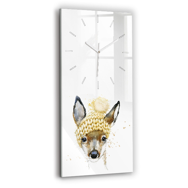 Ceas vertical de perete din sticlă decorativ Un cerb