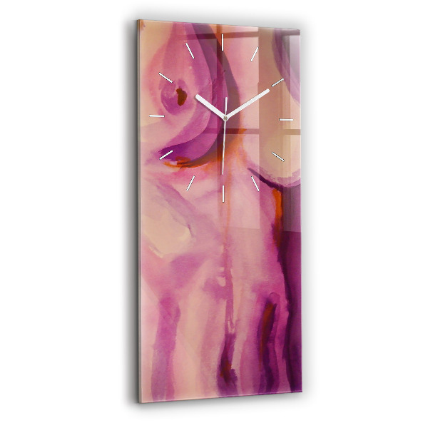 Ceas vertical de perete din sticlă decorativ Pictând femei