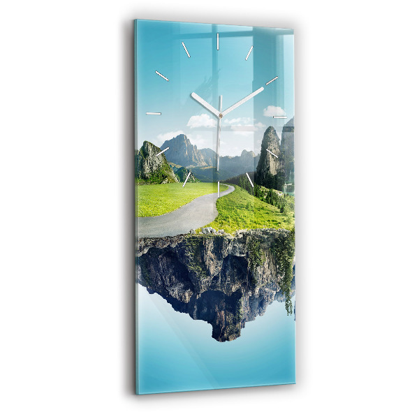 Ceas vertical de perete din sticlă decorativ Insula Zburătoare