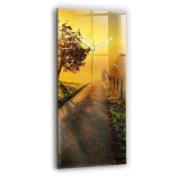 Ceas vertical de perete din sticlă decorativ Ceață la răsărit