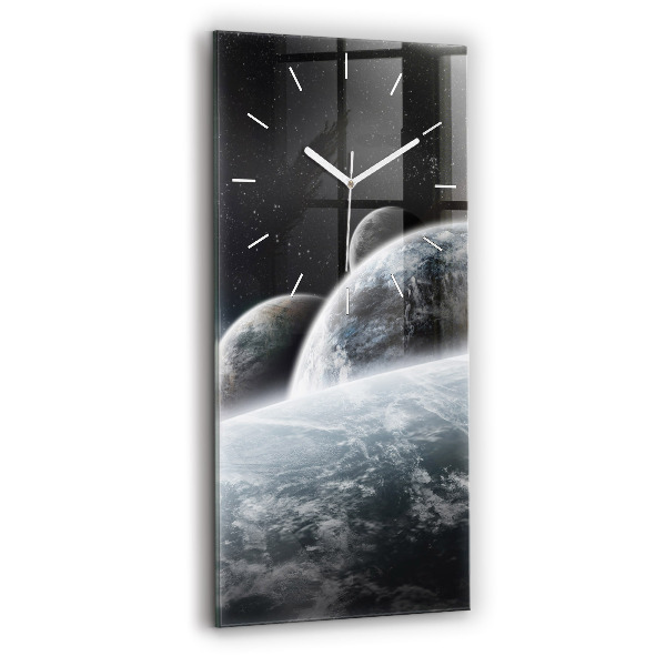 Ceas din sticlă dreptunghiular vertical decorativ Spațiu și planete