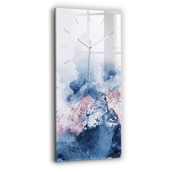 Ceas din sticlă dreptunghiular vertical decorativ Lanțuri muntoase abstracte