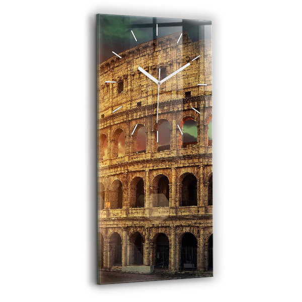 Ceas vertical de perete din sticlă decorativ Colosseumul roman