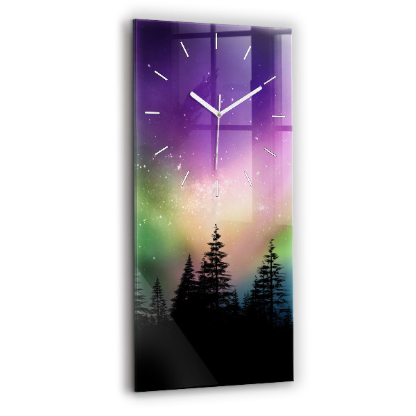 Ceas din sticlă dreptunghiular vertical decorativ Aurora boreală