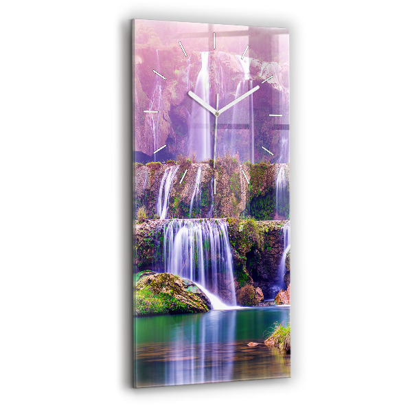 Ceas din sticlă dreptunghiular vertical decorativ Cascada Jiulong, China