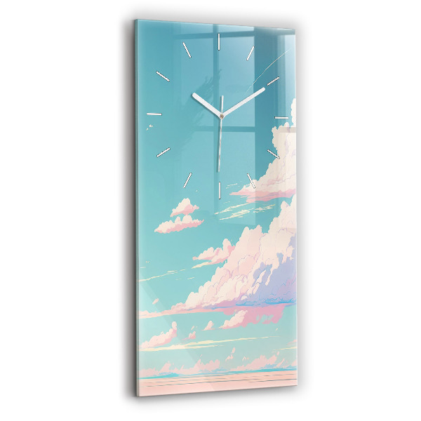 Ceas vertical de perete din sticlă decorativ Culoarea pastelată a cerului