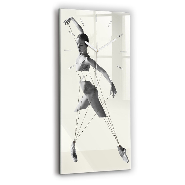Ceas vertical de perete din sticlă decorativ Dansatoare abstractă