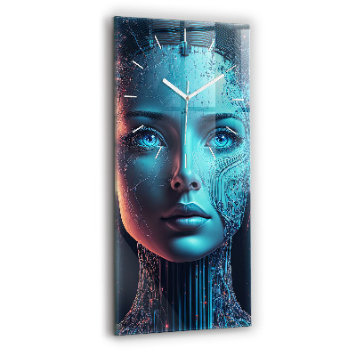 Ceas din sticlă dreptunghiular vertical decorativ Inteligenţă artificială